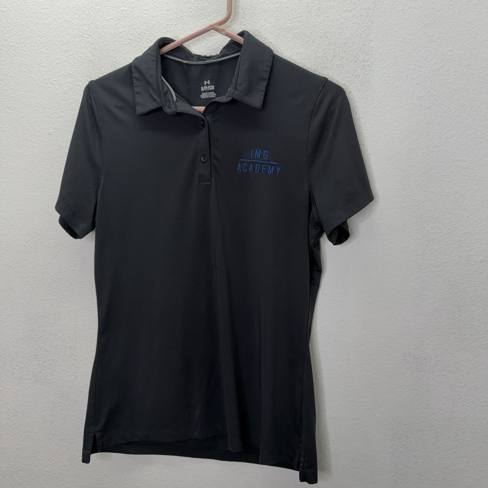 Under Armour IMG Academy HeatGear Polo Shirt Black Women's S Performance Golf